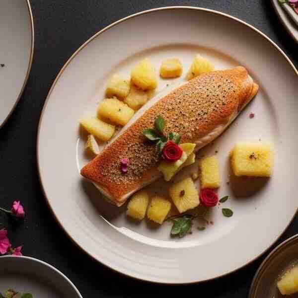Форель запеченная с ананасами Розы